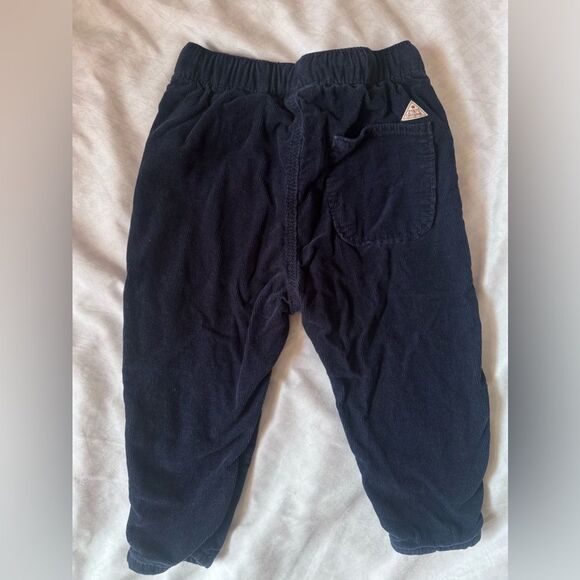 Zara toddler corduroy pants with drawstrings and elastic navy blue 18-24 months - Picture 2 of 7